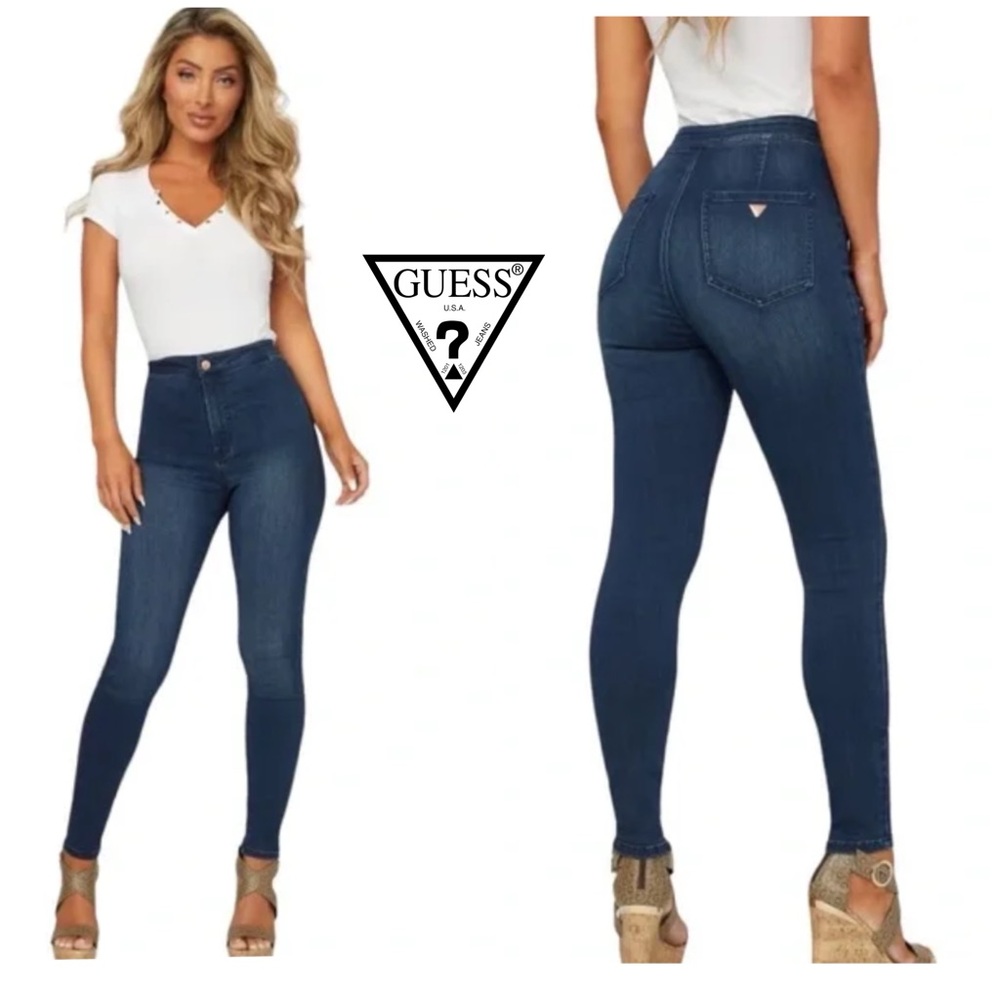 NWT Guess Women’s Nova Curvy Ultra High Waist Denim Jeans Dark Wash Size 25